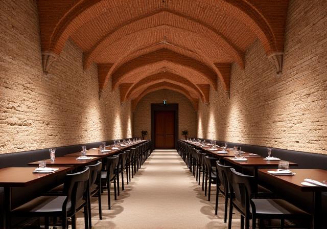 Archi storici e soffitti a volta del ristorante